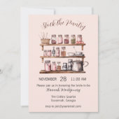 コテージコア ピンク キッチン ブライダルシャワー 招待状 (正面)