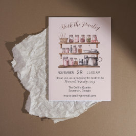 コテージコア ピンク キッチン ブライダルシャワー 招待状