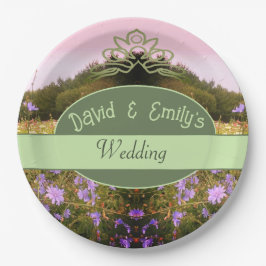 コテージコア フラワーフィールド ウェディング ペーパープレート