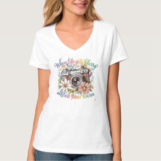 コテージコア フラワー カメラ 励まし Tシャツ