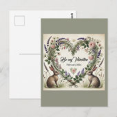 コテージコア「フローラハート&バンニー」ポストカード ポストカード (正面/裏面)