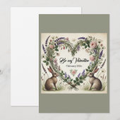 コテージコア「フローラハート&ブンニーズ」フラットホリデイ シーズンカード (正面/裏面)