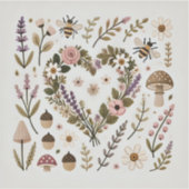 コテージコア「フローラハート&ミツバチ」ステッカーセット シール (正面)