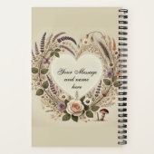 コテージコア「フローラハート&ワイルドマッシュルーム」スパイラル ノートブック (裏面)