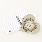 コテージコア「フローラハート&ワイルドマッシュルーム」ハート ノートブック (内部)