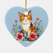 コテージコア フローラル キャット セレーン フェリーヌ ボタニカル セラミックオーナメント (裏面)