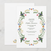 コテージコア ベビーシャワー 招待状 (正面/裏面)