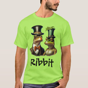 コテージコア ユニーク ビクトリアン フロッグ カップル リブリス Tシャツ