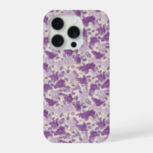 コテージコア ライラック フラワー クリーム フローラル柄 iPhone 15 PROケース
