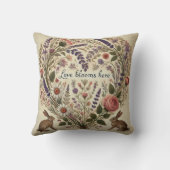 コテージコア"ラブ開花はこちら"装飾用クッション クッション (裏面)