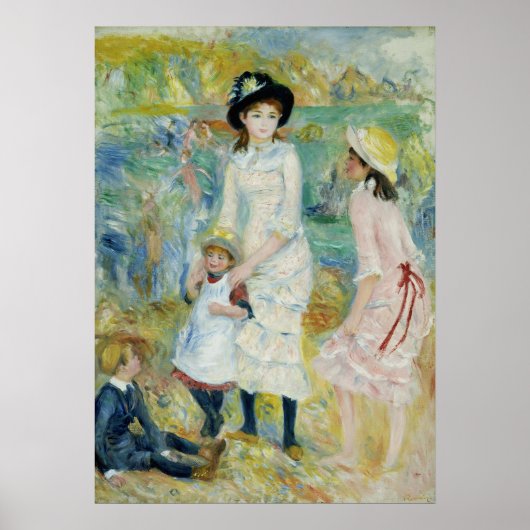 コテージコア レニエール 海岸の子供時代の絵画 ポスター (正面)