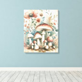 コテージコア | ヴィンテージと花 キャンバスプリント (インサイチュ (ウッドフロア))