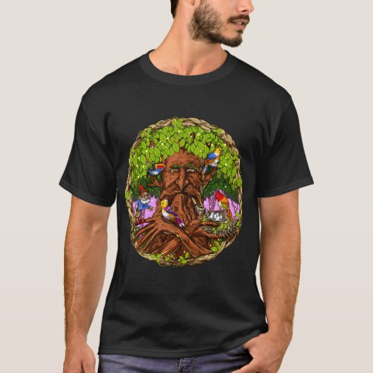 コテージコア 森のしゃべる木 Tシャツ (正面)