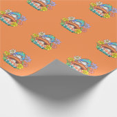 コテージコアI愛するカエルのキノコ ラッピングペーパー (角)