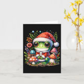 コテージコーエステティックフロッグクリスマスマッシュルームメンズ カード (黄色い花)