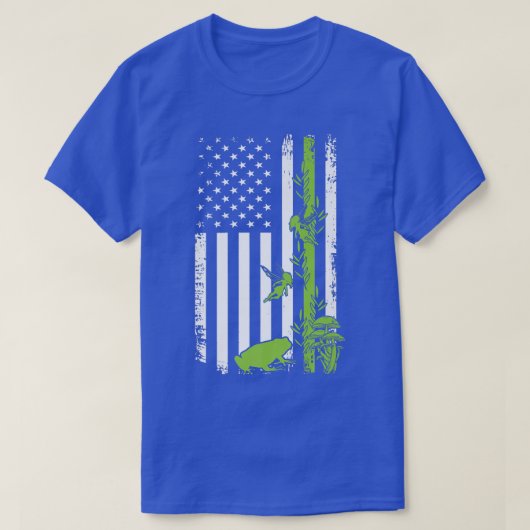 コテージコーエステティック米国国旗のカエルMushro Tシャツ (デザイン正面)