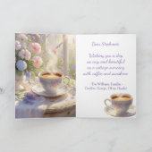 コテージコーヒーと野の花 誕生日おめでとう カード (内部)