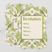 コテージコーレエステティックグリーンブリティッシュワイルドライフ 招待状 (正面/裏面)