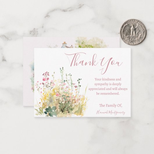 コテージコーレカントリー悔やみや弔慰サンキューカード ノートカード (正面/裏面インサイチュ)