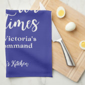 コテージコーレティークイーンヴィクトリア引用文王室のブルー キッチンタオル (四つ折り)