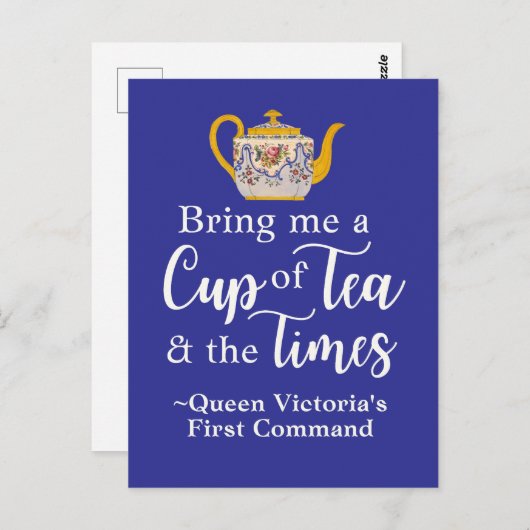 コテージコーレティークイーンヴィクトリア引用文王室のブルー ポストカード (正面/裏面)