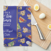 コテージコーレティー王室のパーティーブルークイーンビクトリア キッチンタオル (四つ折り)