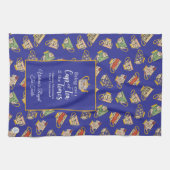 コテージコーレティー王室のパーティーブルークイーンビクトリア キッチンタオル (横)