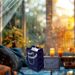 コテージコーレネイビークリスマスメリークリスマスペンダント ミディアムペーパーバッグ