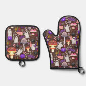 コテージコーレハロウィーングールズダーク 鍋つかみ&鍋敷きセット (正面)