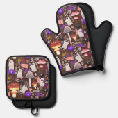 コテージコーレハロウィーングールズダーク 鍋つかみ&鍋敷きセット (正面/裏面)