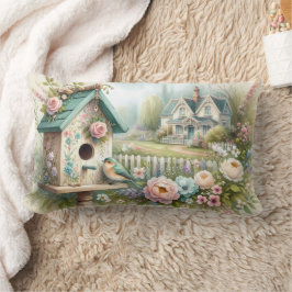 コテージコーレバードハウスウィズフローラガーデン ランバークッション