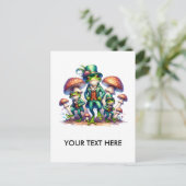 コテージコーレファンシー踊りグリーンカエル ポストカード (スタンド正面)