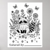 コテージコーレラクーン,キノコと花 ポスター (正面)