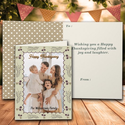 コテージコーレ素朴ビベスサンクスギビングパーソナライズ カード