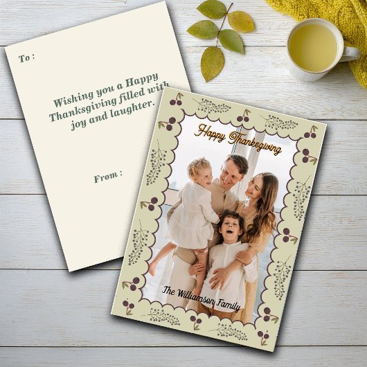 コテージコーレ素朴ビベスサンクスギビングパーソナライズ シーズンカード