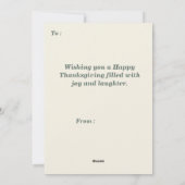 コテージコーレ素朴ビベスサンクスギビングパーソナライズ シーズンカード (裏面)