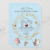 コテージコーレ茶パーティーベビーシャワー招待状 招待状 (正面/裏面)
