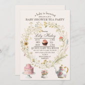 コテージコーレ茶パーティーベビーシャワー招待状 招待状 (正面/裏面)