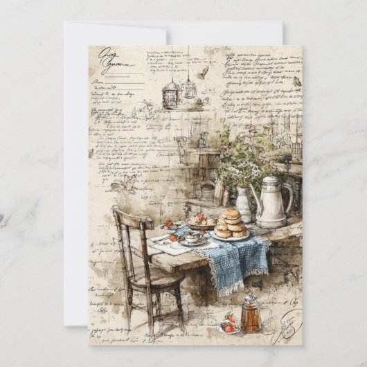 コテージコーン | 素朴茶 招待状 (正面)