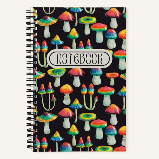 コテージコ図解入りの、写真付きのーレクールマッシュルーム ノートブック (正面)