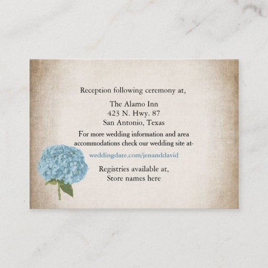 コテージシックあじさい結婚のエンクロージャカード エンクロージャーカード (正面)