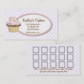 コテージシックなカップケーキベーカリーロイヤリティ名刺 ロイヤリティカード (正面/裏面)