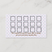 コテージシックなカップケーキベーカリーロイヤリティ名刺 ロイヤリティカード (裏面)