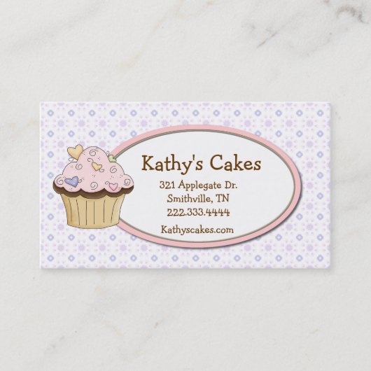 コテージシックなカップケーキベーカリーロイヤリティ名刺 ロイヤリティカード (正面)