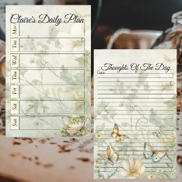 コテージシックなソフトイエローのデイリープランバインダーページ