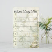 コテージシックなソフトイエローのデイリープランバインダーページ (スタンド正面)