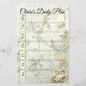コテージシックなソフトイエローのデイリープランバインダーページ (正面)