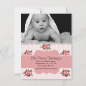 コテージシックなベビーガール誕生のお知らせ 案内状 (正面)