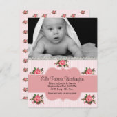 コテージシックなベビーガール誕生のお知らせ 案内状 (正面/裏面)