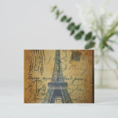 コテージシックスクリプトヴィンテージパリエッフェルタワー ポストカード (スタンド正面)